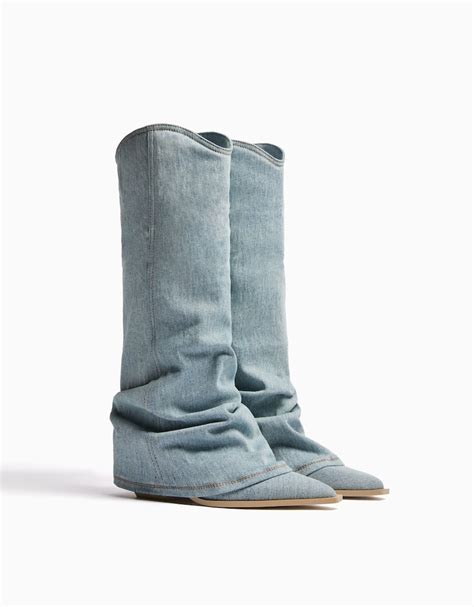 bershka denim boots.